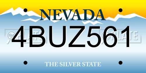 4BUZ561 Nevada License Plate