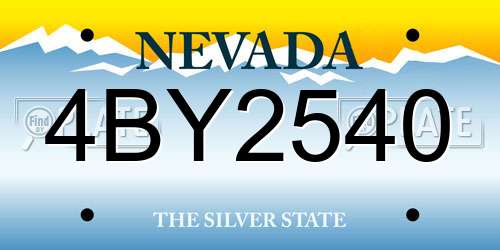 4BY2540 Nevada License Plate