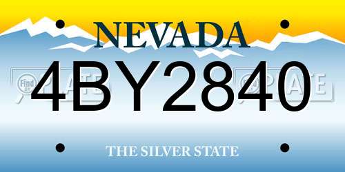 4BY2840 Nevada License Plate