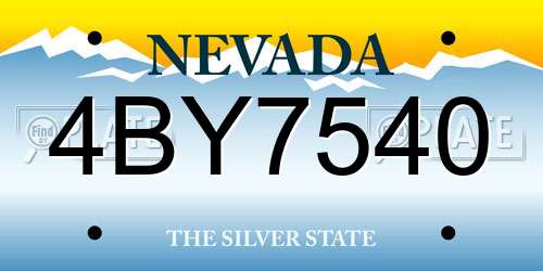 4BY7540 Nevada License Plate