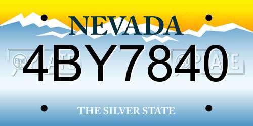 4BY7840 Nevada License Plate
