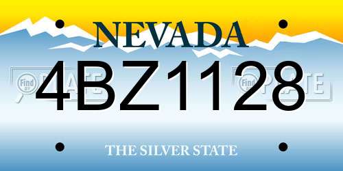 4BZ1128 Nevada License Plate