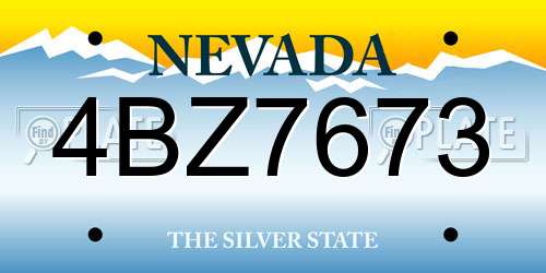 4BZ7673 Nevada License Plate