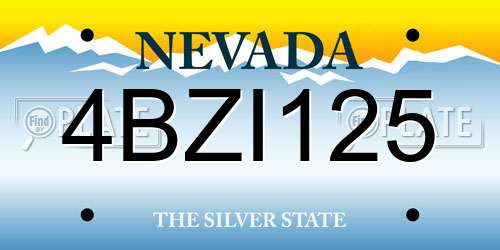 4BZI125 Nevada License Plate