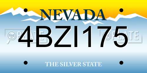 4BZI175 Nevada License Plate