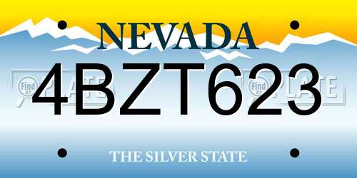4BZT623 Nevada License Plate