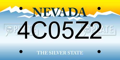 4C05Z2 Nevada License Plate