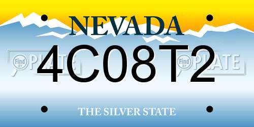 4C08T2 Nevada License Plate