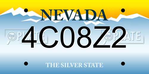 4C08Z2 Nevada License Plate