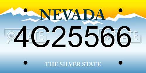 4C25566 Nevada License Plate