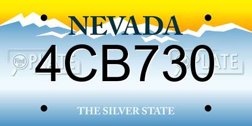 4CB730 Nevada License Plate