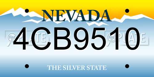4CB9510 Nevada License Plate