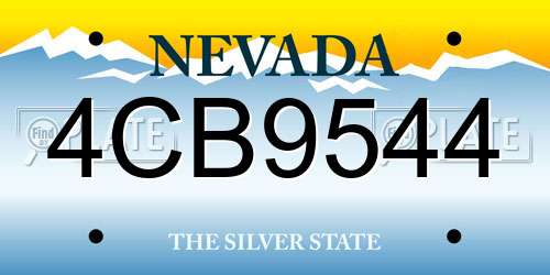 4CB9544 Nevada License Plate