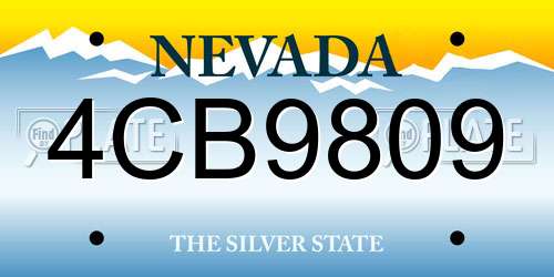 4CB9809 Nevada License Plate