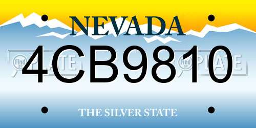 4CB9810 Nevada License Plate