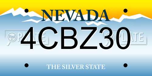 4CBZ30 Nevada License Plate