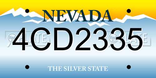 4CD2335 Nevada License Plate