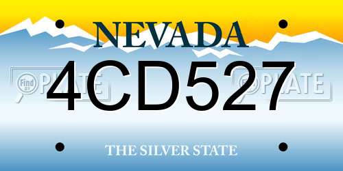 4CD527 Nevada License Plate