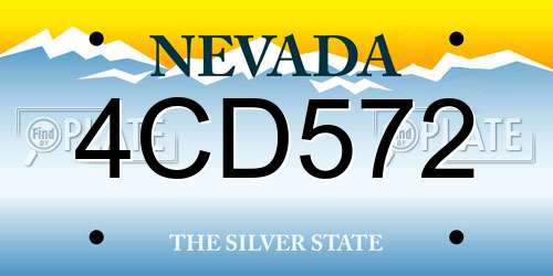 4CD572 Nevada License Plate