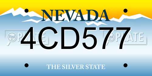 4CD577 Nevada License Plate