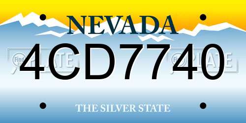 4CD7740 Nevada License Plate