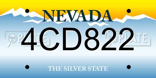 4CD822 Nevada License Plate