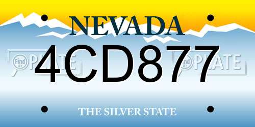 4CD877 Nevada License Plate