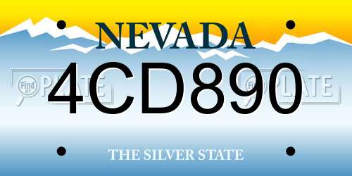 4CD890 Nevada License Plate