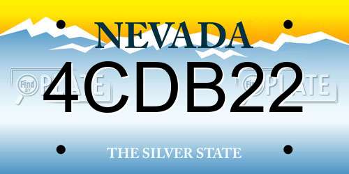 4CDB22 Nevada License Plate