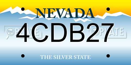 4CDB27 Nevada License Plate