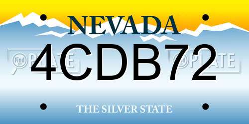 4CDB72 Nevada License Plate