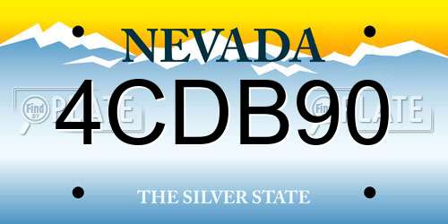 4CDB90 Nevada License Plate