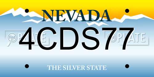 4CDS77 Nevada License Plate
