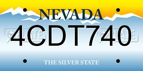 4CDT740 Nevada License Plate