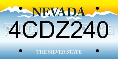 4CDZ240 Nevada License Plate