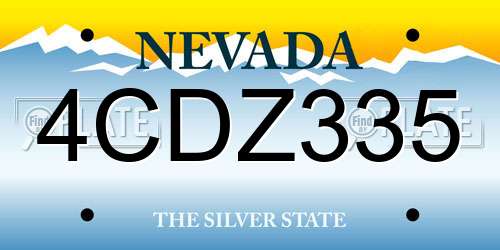 4CDZ335 Nevada License Plate