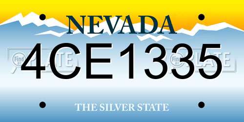 4CE1335 Nevada License Plate