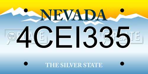 4CEI335 Nevada License Plate