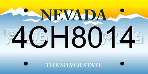 4CH8014 Nevada License Plate