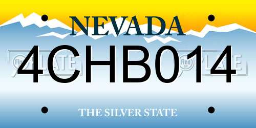 4CHB014 Nevada License Plate