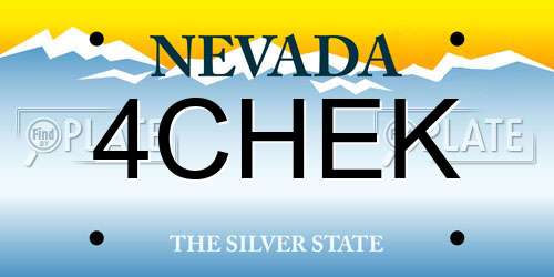 4CHEK Nevada License Plate