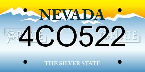 4CO522 Nevada License Plate
