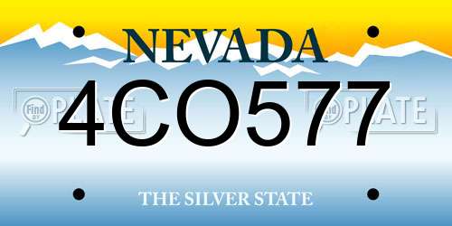 4CO577 Nevada License Plate