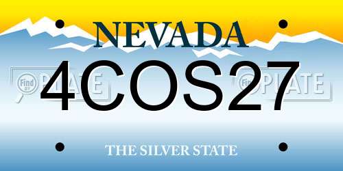 4COS27 Nevada License Plate