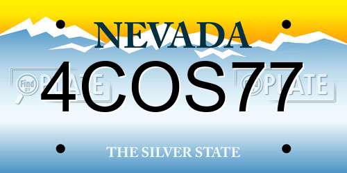 4COS77 Nevada License Plate