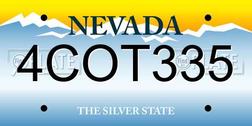 4COT335 Nevada License Plate