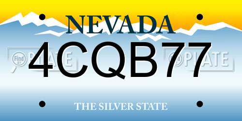 4CQB77 Nevada License Plate