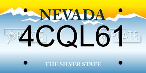 4CQL61 Nevada License Plate