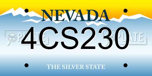 4CS230 Nevada License Plate