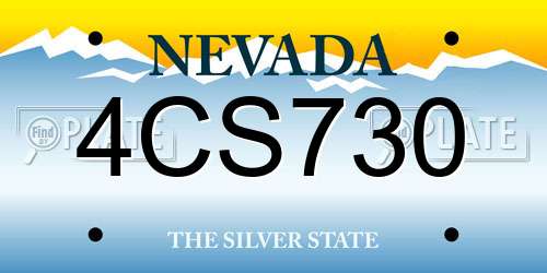 4CS730 Nevada License Plate